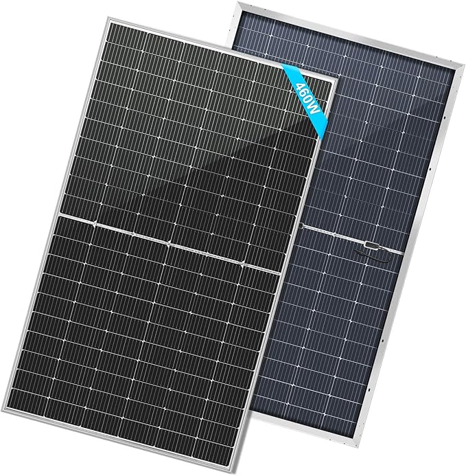 SUNGOLDPOWER 2PCS 460W Bifacial PERC Solar Panels Monocrystalline, High Efficiency Solar Panel for Charging Station,Rooftop, Household, Marine, RV, On/Off Grid Solar System (2pcs 460W Bifacial Panel)