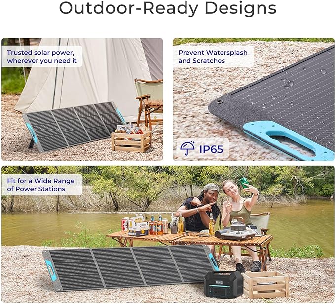 Renogy 200W Portable Solar Panel, IP65 Waterproof Foldable Solar Panel Power Backup, Solar Charger for Power Station RV Camping Off Grid